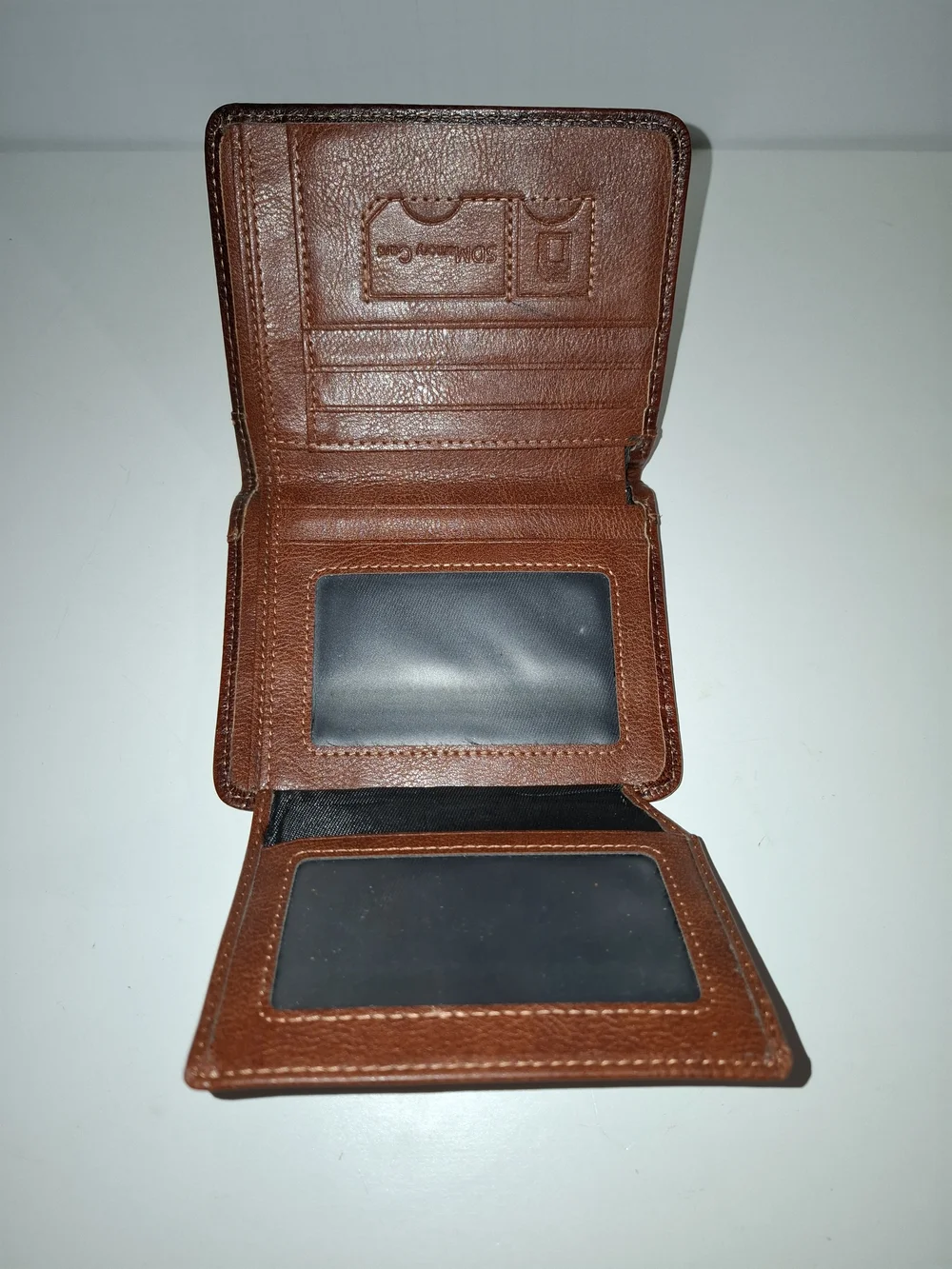 Men's Brown Faux Leather Bifold Wallet